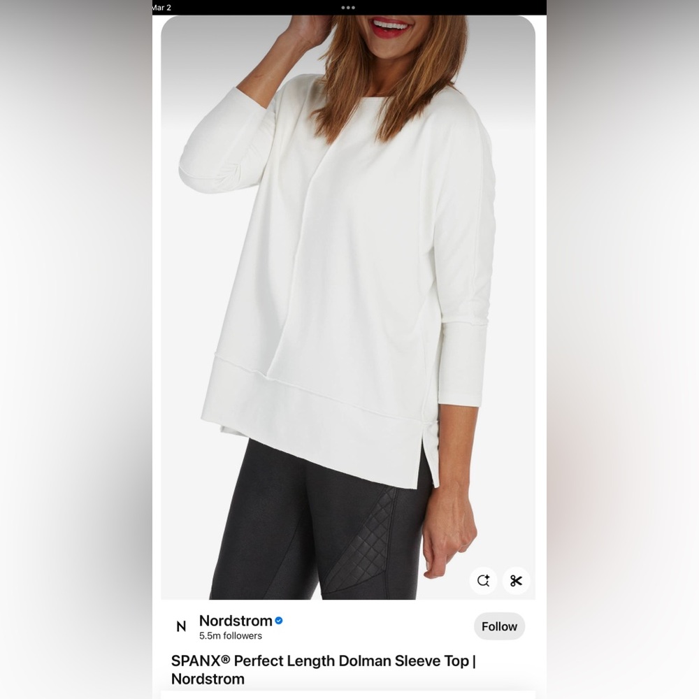 Spanx perfect length dolman sleeve top XL